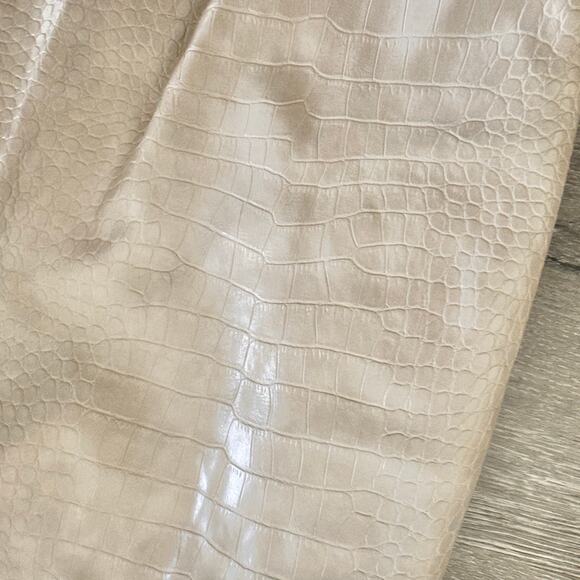 Tic Toc Backless Dress Cream Faux Snake Skin Lizard Strappy Medium - Picture 2 of 5